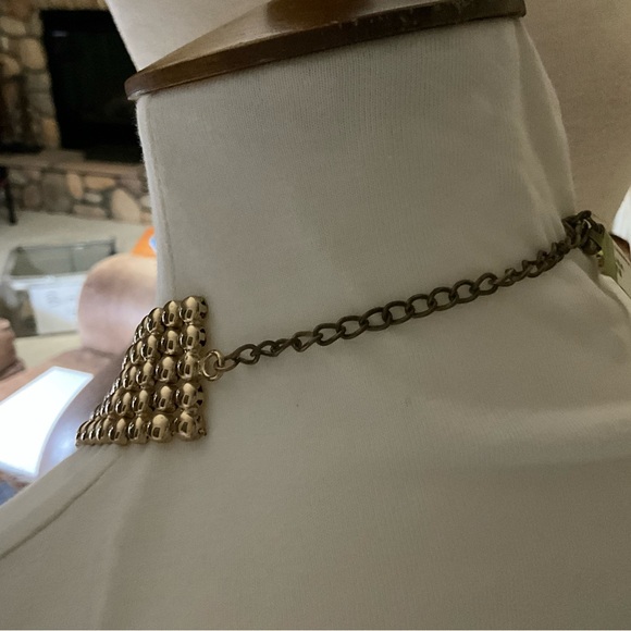 Gold Toned Five Row Layered Beaded Fashion Necklace - Picture 7 of 14